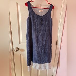 Simply Couture Blue Sleeveless Layered Mini Dress Medium